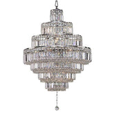 Asfour Crystal - Empire Chandelier - 18 Bulbs - Chrome - Ball Clear